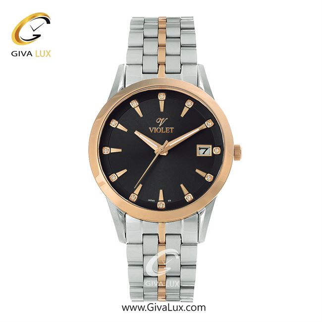 ساعت مچی اورجینال مردانه ویولت VIOLET نقره ای-رزگلد | نقره ای-رزگلد| مشکی| کد رفرنس 0577/2